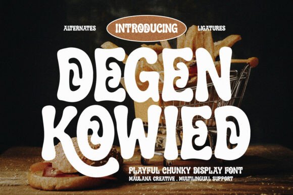 Explore Degen Kowied: A Bold Display Typeface for Vibrant Projects